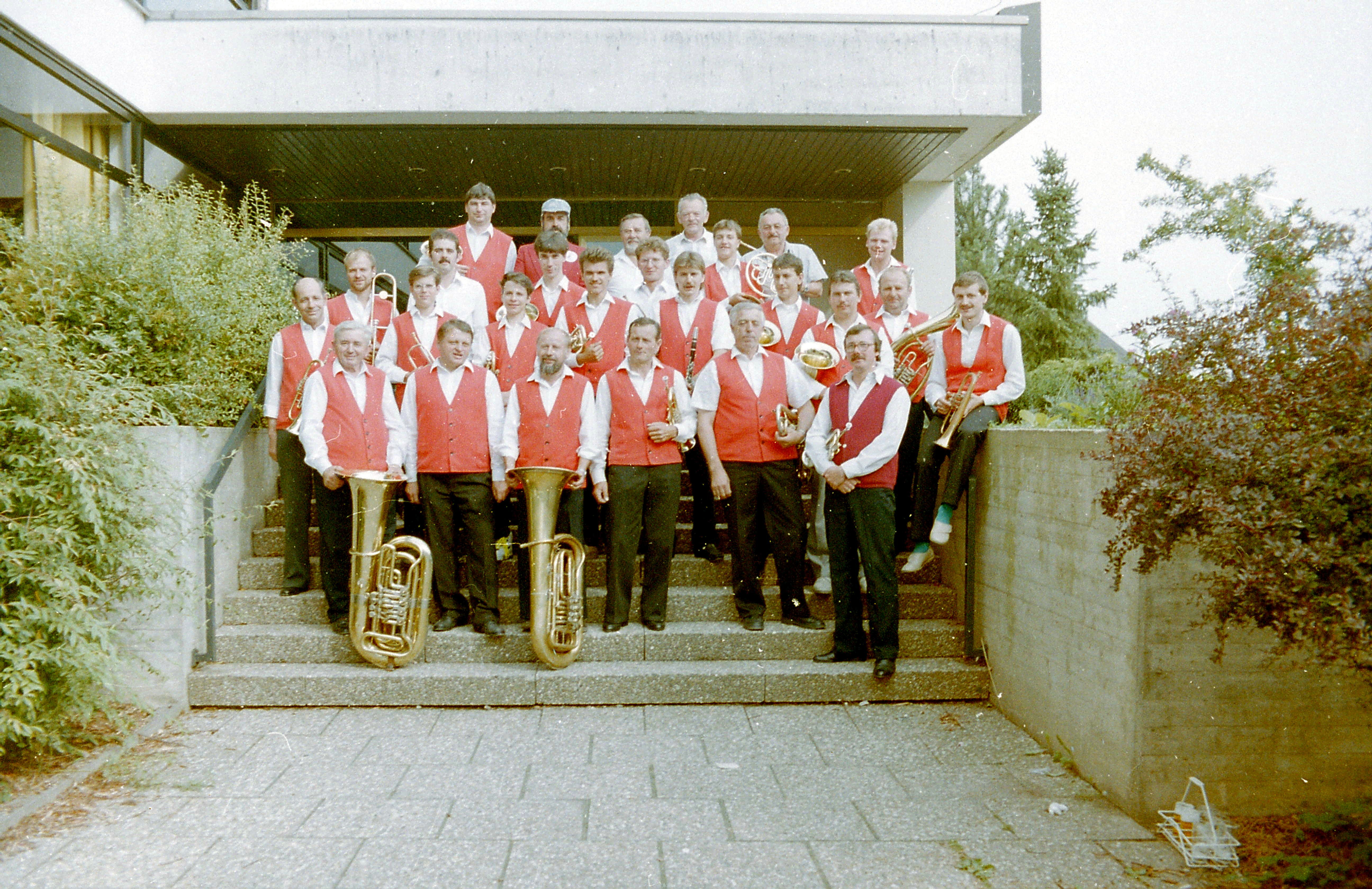 Gruppenfoto Schenkenberg 1991 - Blasmusikverein Schenkenberg e.V.